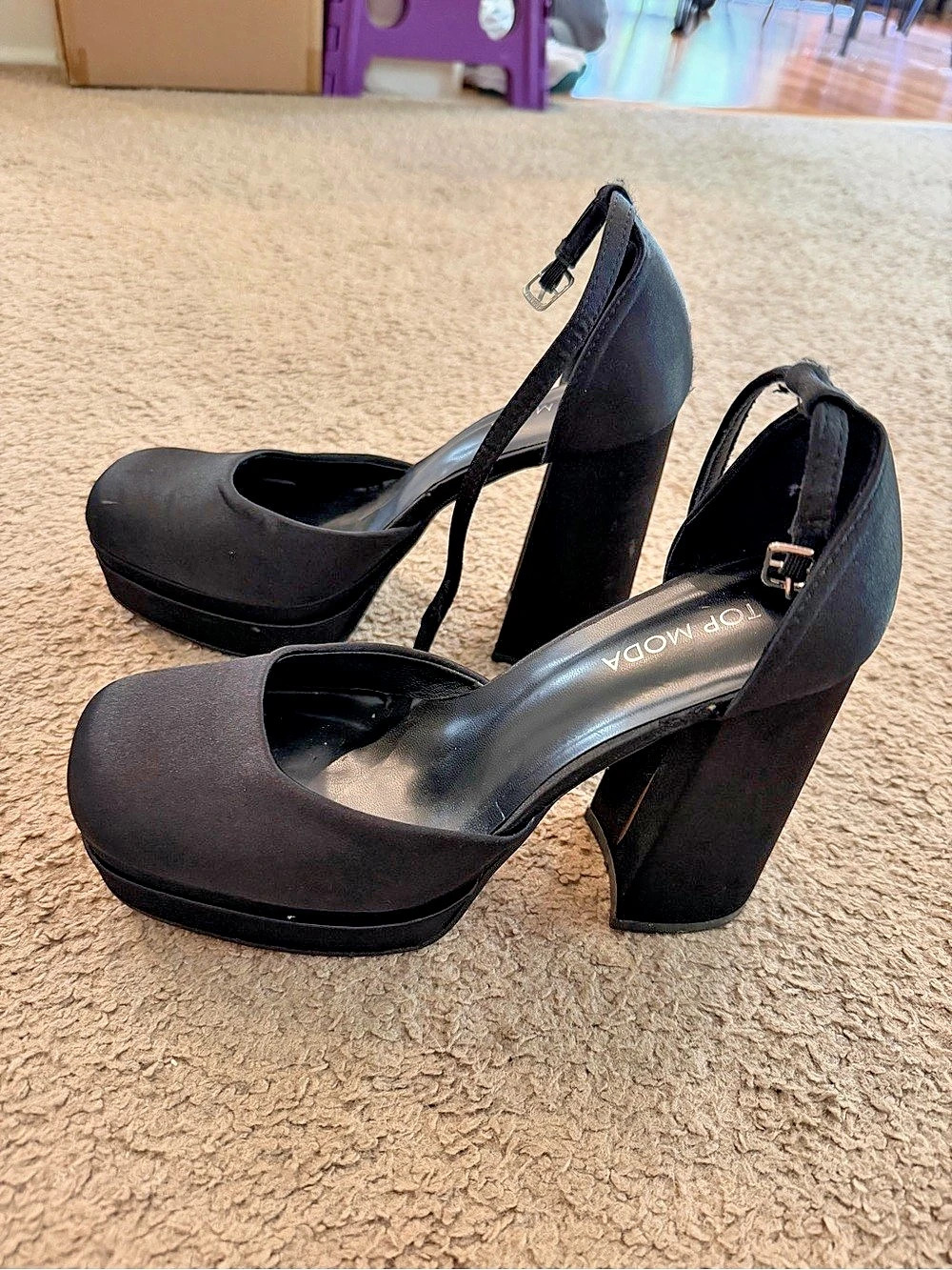 Top Moda Black Platform Heels
